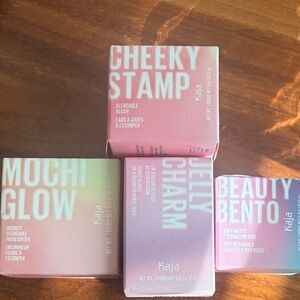 Kaja Beauty Bundle. Beauty Bento, Cheeky Stamp, Mochi Glow, and Jelly Charm Set